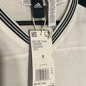 Adidas White and Black Tunic Tee
